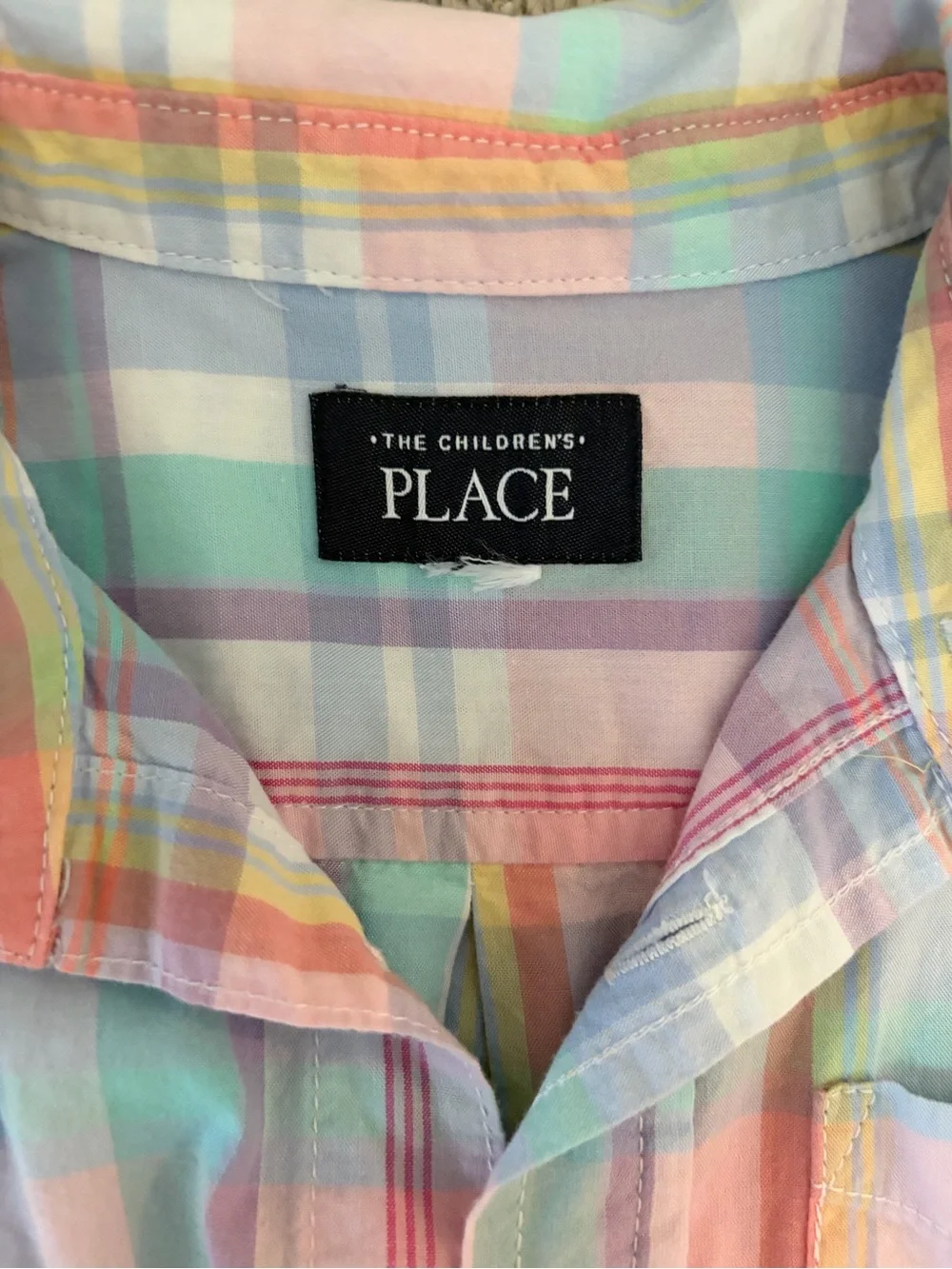 The Children's Place Pastel Plaid Short-Sleeve Button-Up Shirt - Pastel Multi